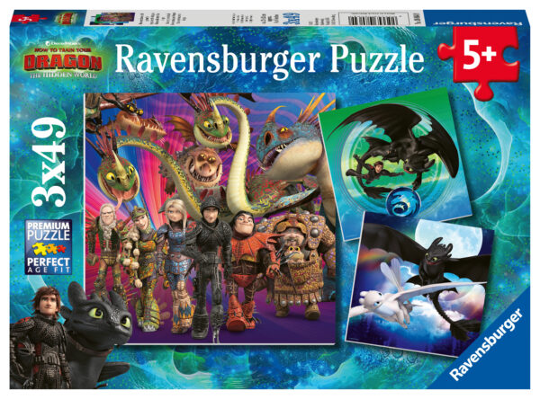 Ravensburger pusle 3x49 tk Kuidas taltsutada lohet