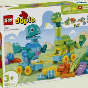 LEGO DUPLO Kolm ühes: dinosaurused ratastel