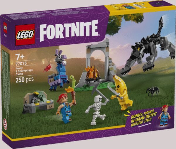 LEGO Fortnite Peely ja sparkplugi laager
