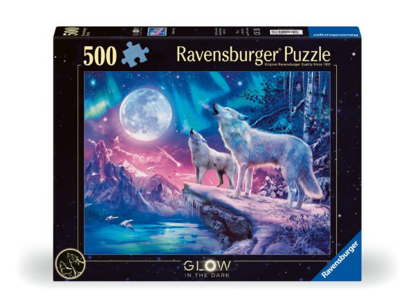 Ravensburger pimedas helendav pusle 500 tk: hundid virmalistes