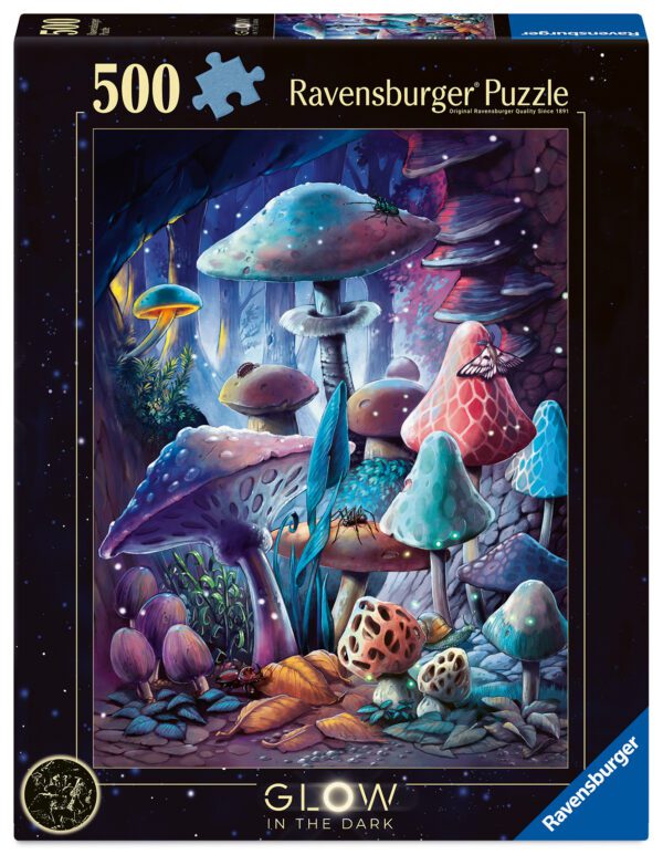 Ravensburger pimedas helendav pusle 500 tk: seened kuuvalguses