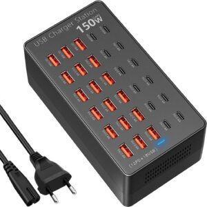 USB laadimisjaam 150W 30 porti USB-C ja USB-A