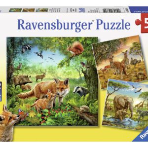 Ravensburger pusle 3x49 tk Maailmaloomad