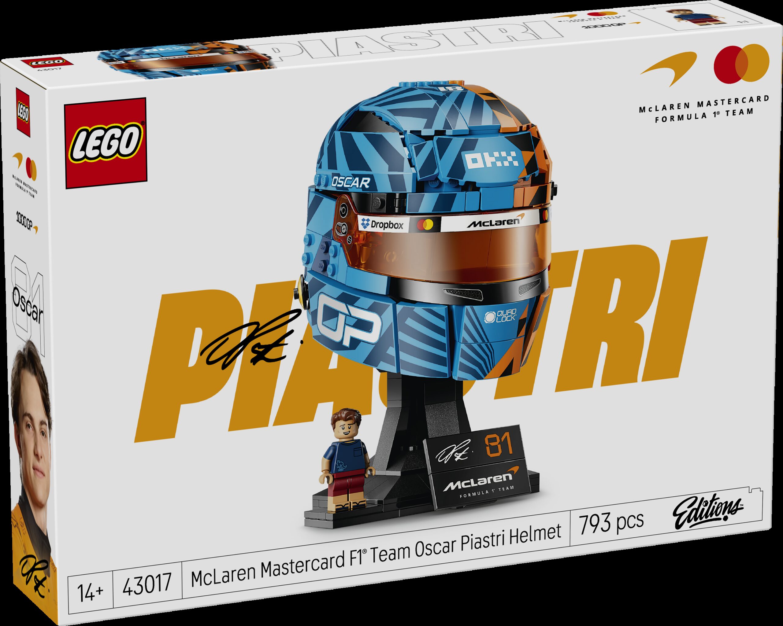 LEGO Editions McLaren Mastercard F1 Team Oscar Piastri kiiver