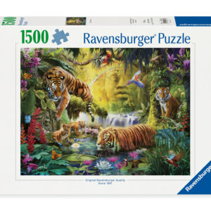 Ravensburger pusle 1500 tk: rahulolevad tiigrid