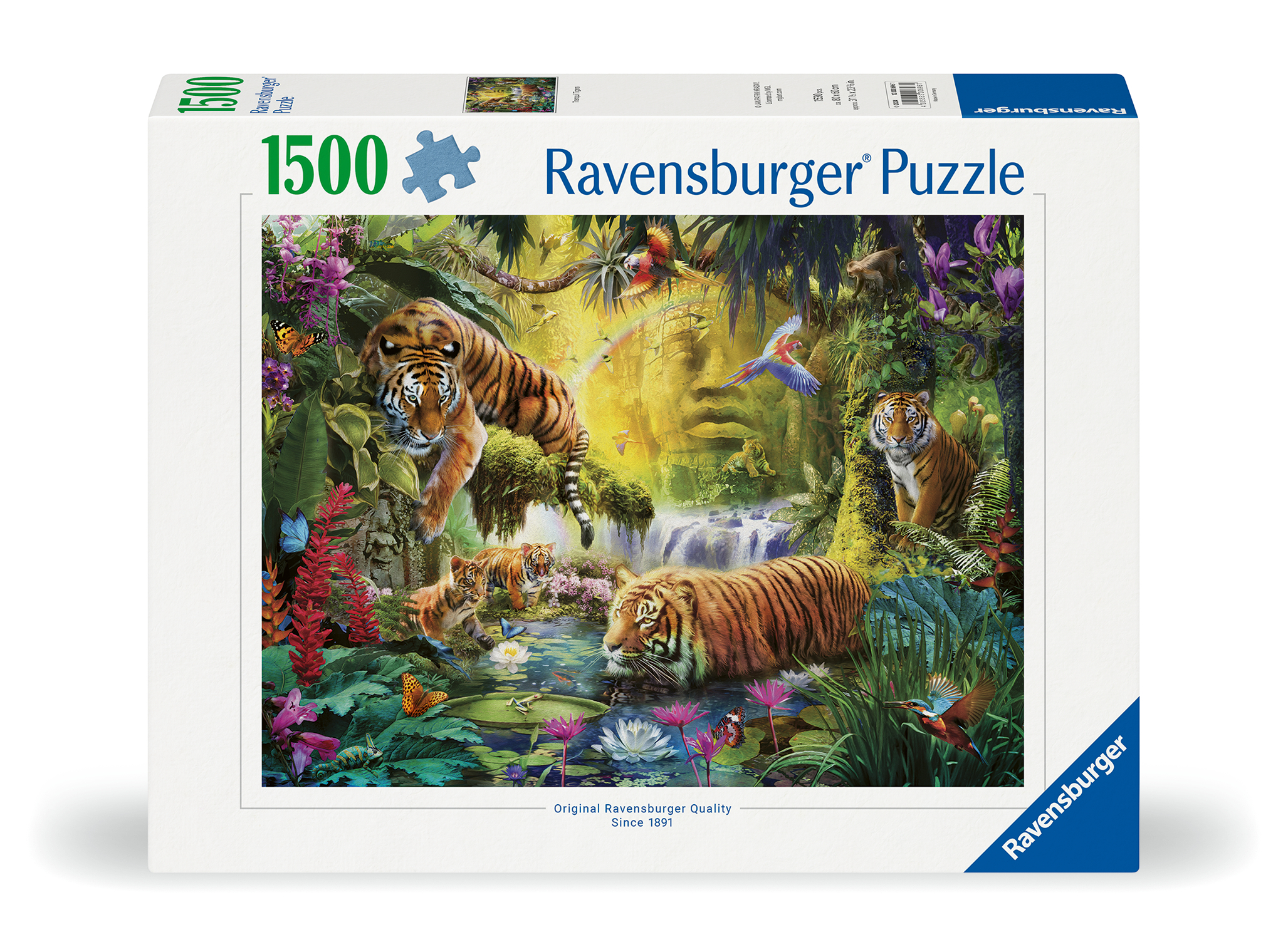 Ravensburger pusle 1500 tk: rahulolevad tiigrid
