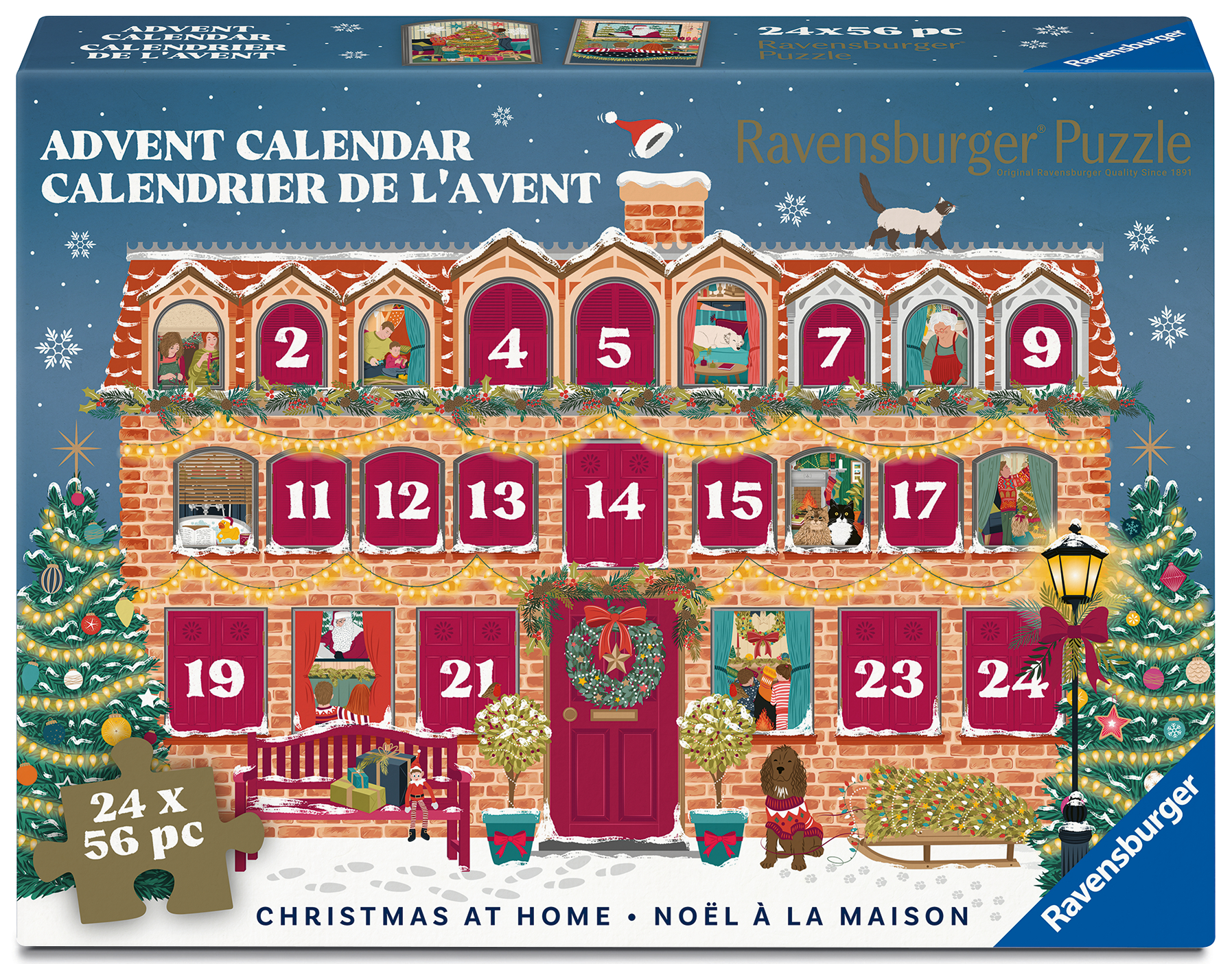 Ravensburger pusle advendikalender 24x56 tk: jõulud kodus
